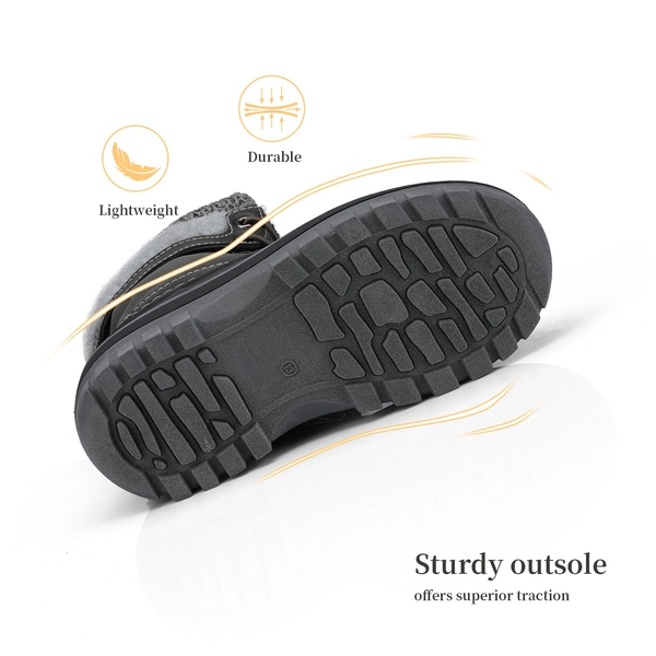 Insulated Snow Kids Waterproof Boots - BLACK GREY - 4